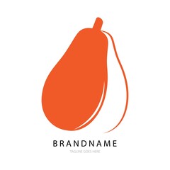 Papaya fruit icon logo vector
