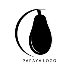Papaya fruit icon logo vector