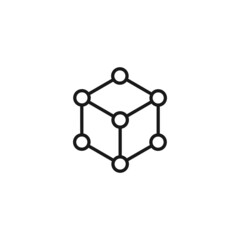Profession of a chemist concept. Line icon of chemical compound