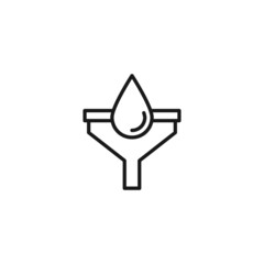 Profession of a chemist concept. Line icon of drop and funnel