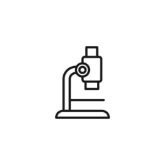 Profession of a chemist concept. Line icon of microscope