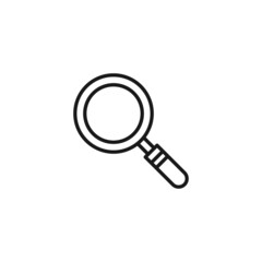 Profession of a chemist concept. Line icon of magnifying glass