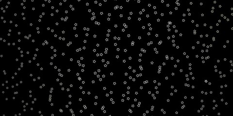 Dark Gray vector background with colorful stars.