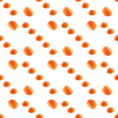 Pumpkin seamless pattern for halloween on white background