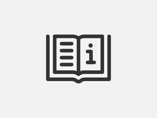 Guide icon vector, user manual. Service information document, instruction.