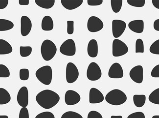 Black and white print seamless pattern. Abstract simple design background. Vector art.
