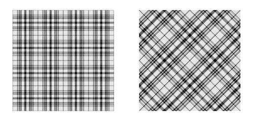Plaid in black and white. Seamless print of fabric texture.