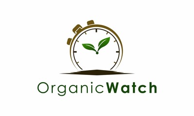 Organic Watch Logo Design Vector