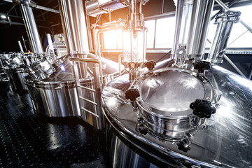 Craft beer brewing equipment in privat brewery