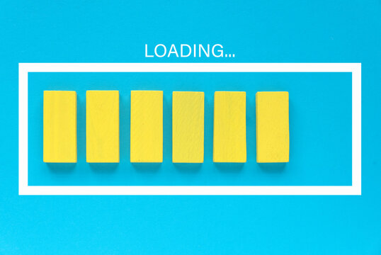 Loading progress bar on a blue background.