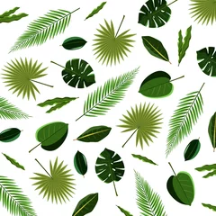 Fototapete Tropische Blätter Muster Illustration Hintergrund Blätter Thema Natur