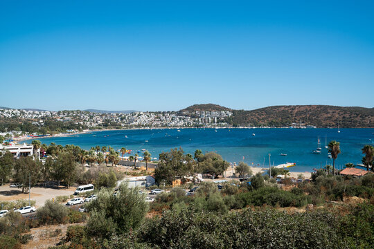 General view of Bitez district of the famous touristic town of Bodrum. Muğla TURKEY