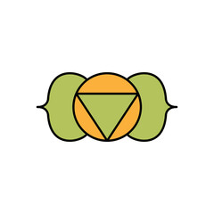 ajna, yoga line illustration colored icon. Signs and symbols can be used for web, logo, mobile app, UI, UX