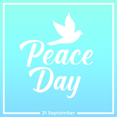 International peace day modern creative banner, sign, design concept, social media post, template with white text on a blue abstract background 
