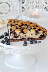 Traditional autumn blueberry seasonal cake.