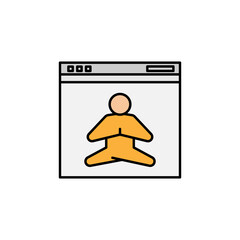 website, yoga line illustration colored icon. Signs and symbols can be used for web, logo, mobile app, UI, UX