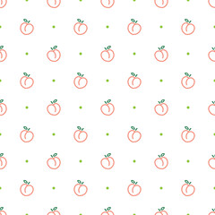 simple peach fruit seamless pattern
