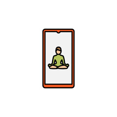 smartphone line illustration colored icon. Signs and symbols can be used for web, logo, mobile app, UI, UX