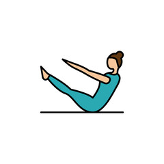 yoga line illustration colored icon. Signs and symbols can be used for web, logo, mobile app, UI, UX