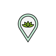 drop, yoga line illustration colored icon. Signs and symbols can be used for web, logo, mobile app, UI, UX