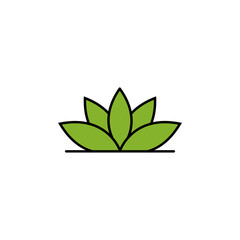 lotus, yoga line illustration colored icon. Signs and symbols can be used for web, logo, mobile app, UI, UX