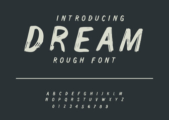 Fototapeta na wymiar vintage rough brush font alphabet vector