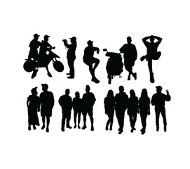 Happy Life Silhouettes, art vector design