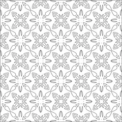 Fototapeten Vector pattern with symmetrical elements . Repeating geometric tiles from striped elements. black patterns.  © t2k4