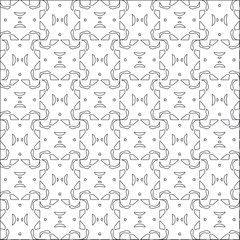 Fototapeta na wymiar Vector pattern with symmetrical elements . Repeating geometric tiles from striped elements. black patterns. 