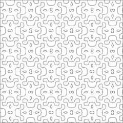 Vector pattern with symmetrical elements . Repeating geometric tiles from striped elements. black patterns.
