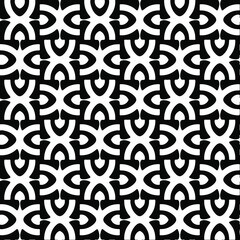 Seamless vector pattern in geometric ornamental style. Black  ornament.
