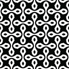 Seamless vector pattern in geometric ornamental style. Black  ornament.
