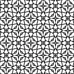 floral seamless pattern background.Geometric ornament for wallpapers and backgrounds. Black and white pattern.