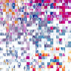 Optical low poly pixel grid dye blur texture background. Seamless washed out geometric ombre effect. 80s style retro square shape pattern. High resolution funky beach wear fashion textile tile.