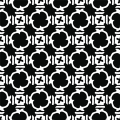 floral seamless pattern background.Geometric ornament for wallpapers and backgrounds. Black and white pattern.