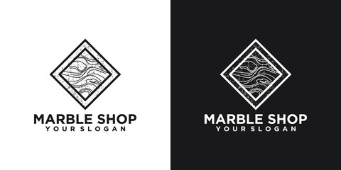 Marble shop, logo inspiration with line art for shop and business
