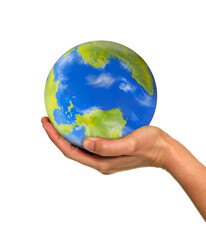 The world is in your hands concept.