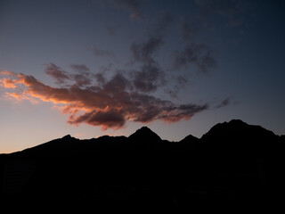 sunset over the mountains