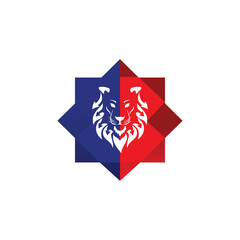 abstract lion head stylish logo icon