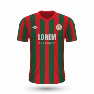 Realistic soccer shirt Augsburg 2022, jersey template for football kit