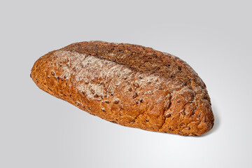 Brown loaf of bread made from a mixture of wheat and rye flour