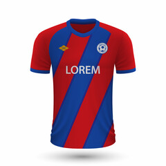 Realistic soccer shirt Crystal Palace 2022, jersey template for football kit.