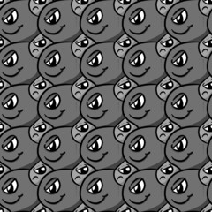 seamless pattern of cute monster cartoon