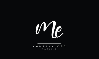 Abstract Letter Initial me em Vector Logo Design Template