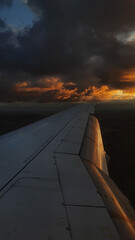sunset over the plane