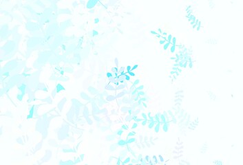 Light Multicolor vector doodle background with leaves.