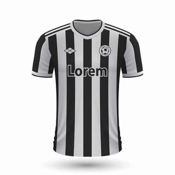 Realistic soccer shirt Juventus 2022, jersey template for football kit
