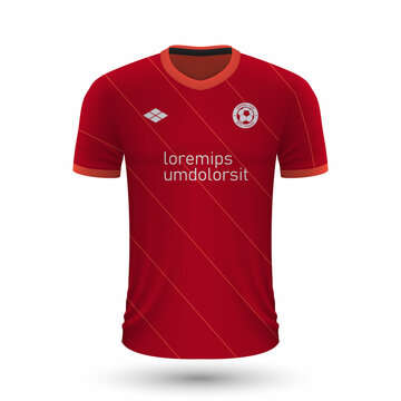 Realistic soccer shirt Liverpool 2022, jersey template for football kit.