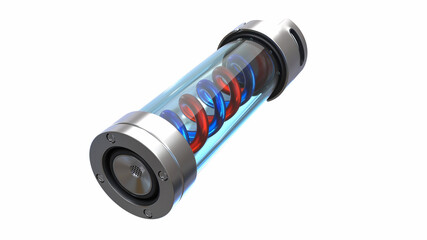 3d illustration of glass tube container with DNA two component substance