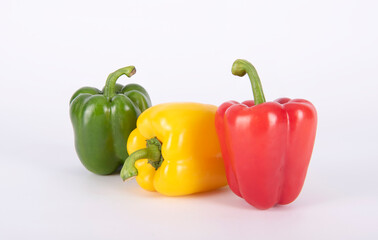 bell peppers isolated on white background.
